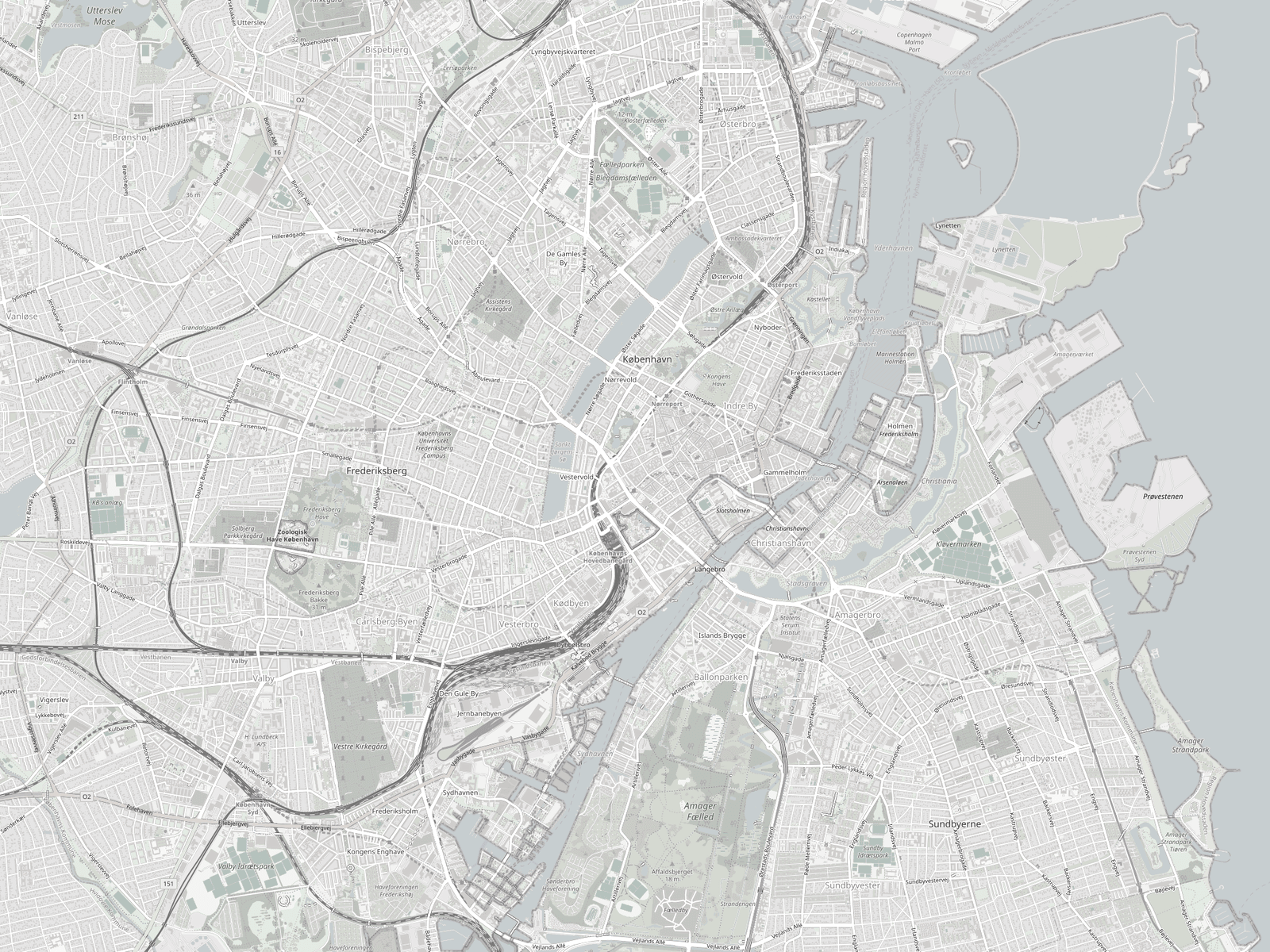 Map of Copenhagen, Denmark